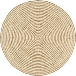 Ručne vyrobený koberec z juty špirálový dizajn biely 120 cm