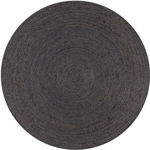 Ručne vyrobený koberec z juty okrúhly 120 cm tmavosivý