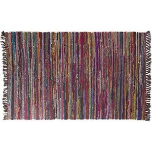 Krátkovlasý tmavý farebný bavlnený koberec 140 × 200 cm DANCA, 55212