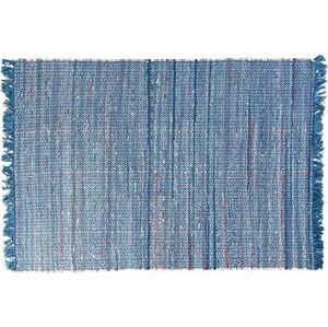 Modrý bavlnený koberec 140 × 200 cm BESNI, 57463