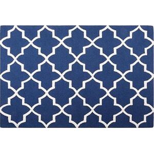 Modrý bavlnený koberec 140 × 200 cm SILVAN, 62667