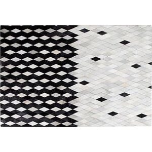 Sivo-čierny kožený koberec MALDAN 140 × 200 cm, 160587