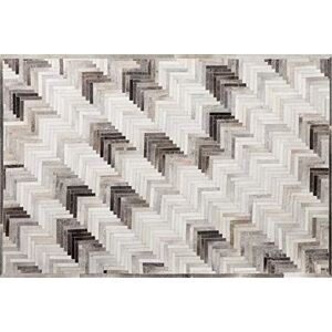 Kožený koberec 140 × 200 cm sivo-béžový ARSUZ, 170097