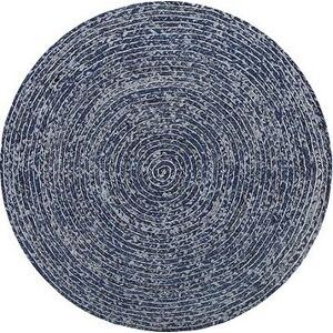 Okrúhly džínsový koberec priemer 140 cm tmavo modrý BULUCA, 181496