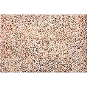 Hnedý kožený patchworkový koberec 140 × 200 cm TORUL, 200550