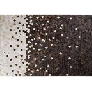 Kožený patchworkový koberec 160 × 230 cm hnedo-čierny EYIM, 200552