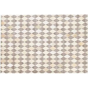 Kožený koberec béžovo-hnedý 160 × 230 cm SESLICE, 225653