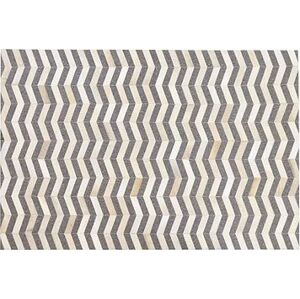 Kožený koberec v sivej a béžovej farbe 140 × 200 cm BAGGOZE , 238010