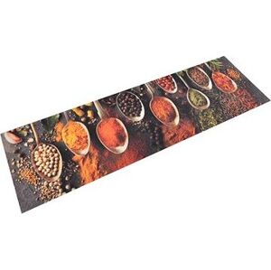 SHUMEE Kuchynský koberec, umývateľný, 45 × 150 cm, zamat, lyžice a korenie